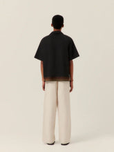 Commas Black Sunwaves Camp Collar Shirt