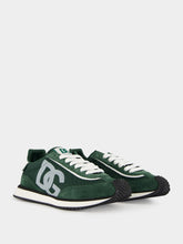 Dolce & Gabbana Forest Green Low-Top Suede Sneakers