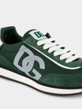 Dolce & Gabbana Forest Green Low-Top Suede Sneakers
