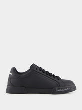 Dolce & Gabbana Black Calfskin Nappa Portofino Sneakers