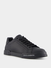 Dolce & Gabbana Black Calfskin Nappa Portofino Sneakers