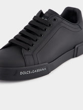 Dolce & Gabbana Black Calfskin Nappa Portofino Sneakers