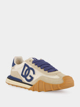 Dolce & Gabbana Ivory and Blue DG Athletic Sneakers