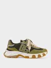 Dolce & Gabbana Olive Green Sports Low-Top Leather Sneakers
