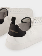 Dolce & Gabbana White and Black Portofino Calfskin Sneakers