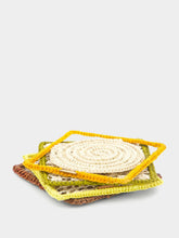 La DoubleJ Set Of 4 Multicolor Raffia Coaster