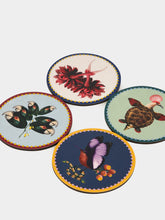 La DoubleJ Blooming Buddies Wooden Coasters Set of 4