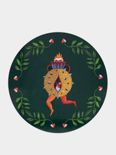 La DoubleJ Dark Green Flora Fauna Cork Coasters Set of 4