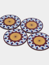 La DoubleJ Blue Lotus Of Life Cork Coasters Set of 4