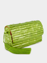 Glorinha Paranaguá Gaya Lacquered Bamboo Clutch in Green