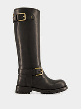 Dolce & Gabbana Black Calfskin Biker Boots