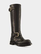 Dolce & Gabbana Black Calfskin Biker Boots