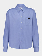 Marni Iris Blue Button-Up Cotton Shirt
