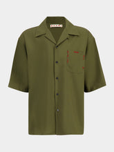 Marni Deep Sage Tropical Wool Bowling Shirt