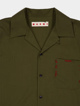 Marni Deep Sage Tropical Wool Bowling Shirt