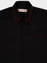 Marni Black Wool Shirt with Logo Detail