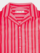 Marni Lacquer Red Striped Poplin Shirt