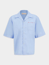 Marni Iris Blue Organic Cotton Bowling Shirt