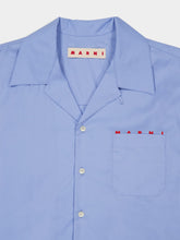 Marni Iris Blue Organic Cotton Bowling Shirt
