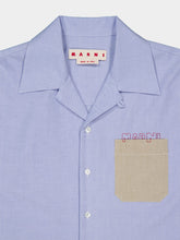 Marni Sapphire Blue Short-Sleeve Cotton Shirt