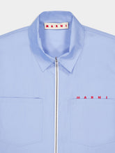 Marni Blue Organic Cotton Zip Shirt