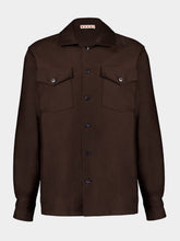 Marni Moca Brown Organic Cotton Satin Shirt