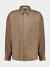 Marni Walnut and Green Wool Shirt