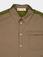 Marni Walnut and Green Wool Shirt
