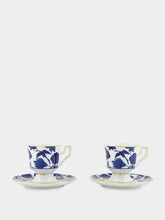 La DoubleJ Wildbird Blue in Porcelain Espresso Cup Set of 2