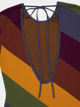 Paula Curie Multi Stripes Knitted Cut-Out Back Dress