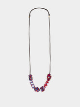 Colville Red and Blue Beatle Beaded Necklace