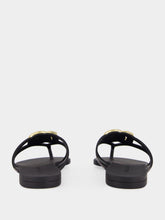 Dolce & Gabbana Black Rubber DG Logo Beach Slides