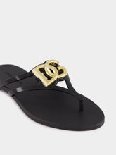 Dolce & Gabbana Black Rubber DG Logo Beach Slides