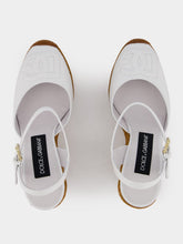 Dolce & Gabbana Logo White Espadrilles Wedges