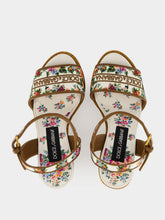 Dolce & Gabbana White Floral Embroidered Nappa Leather Wedges