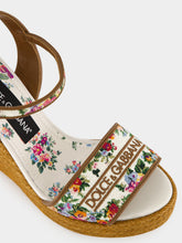 Dolce & Gabbana White Floral Embroidered Nappa Leather Wedges