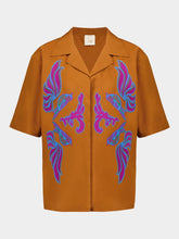 Paula Daisy Caramel Café Embroidered Poplin Shirt