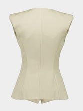 Balmain Beige buttoned grain-de-poudre waistcoat