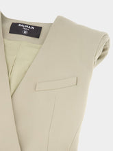 Balmain Beige buttoned grain-de-poudre waistcoat