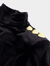 Balmain Black Long Sleeved Velvet Top