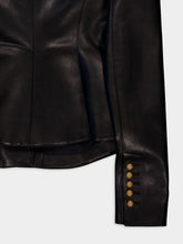 Balmain Black Lambskin Leather Peplum Jacket