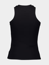 Balmain Black Tank Top with Retro PB Embroidery