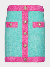 Balmain Two-Tone Buttoned Knit Skirt