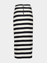 Balmain Striped Knitted Midi Skirt