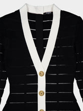 Balmain Two-Tone Knit Dress with Buttons