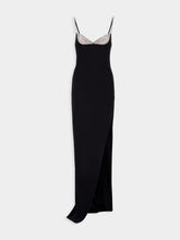 Balmain Long Embroidered Knit Dress with Leg Slit