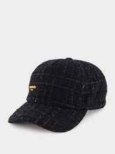 Balmain Black Tweed Logo Cap