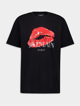 Balmain Black Kiss Print T-Shirt