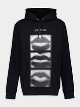 Balmain Black Kiss Print Hoodie