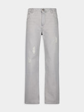 Balmain Light Grey Straight-Cut Denim Jeans